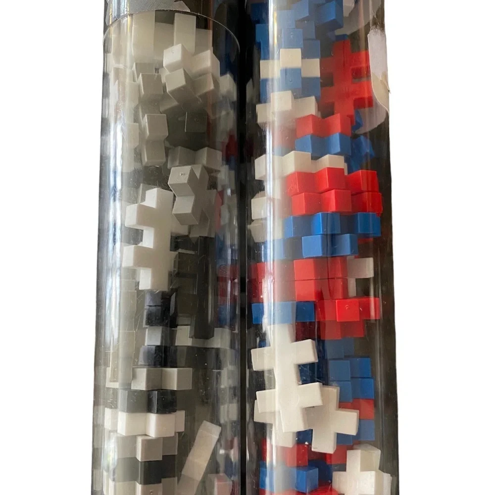 Plus Plus 70 piece tubes Patriotic and Grayscale NEW 2 TUBES